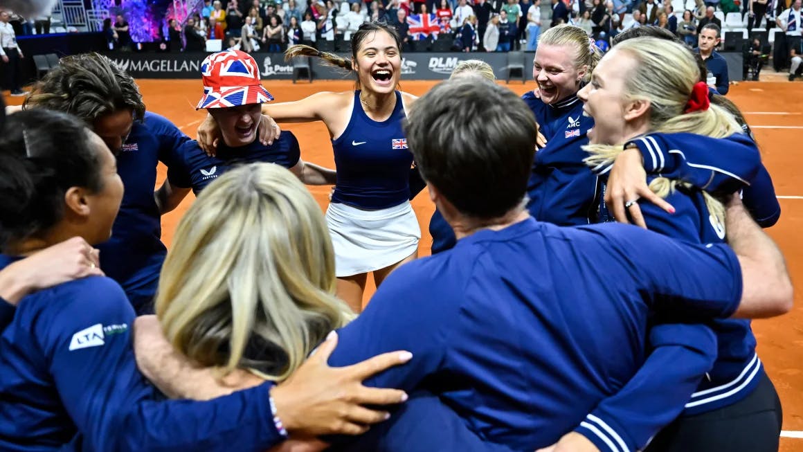 Emma Raducanu inspired Britain to an impressive win against France in the Billie Jean King Cup. Aurelien Meunier/Getty Images
