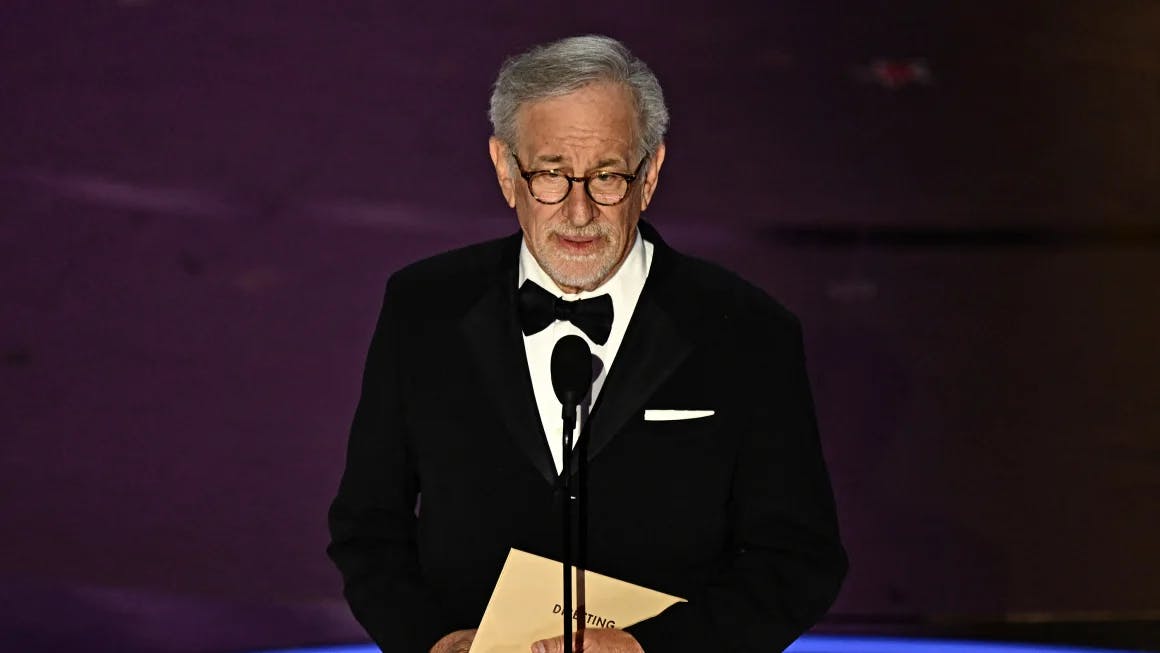Steven Spielberg, seen here at the 96th Annual Academy Awards, said he is "increasingly alarmed" over the rise of extremist views while speaking at the University of Southern California on Monday. Patrick T. Fallon/AFP/Getty Images