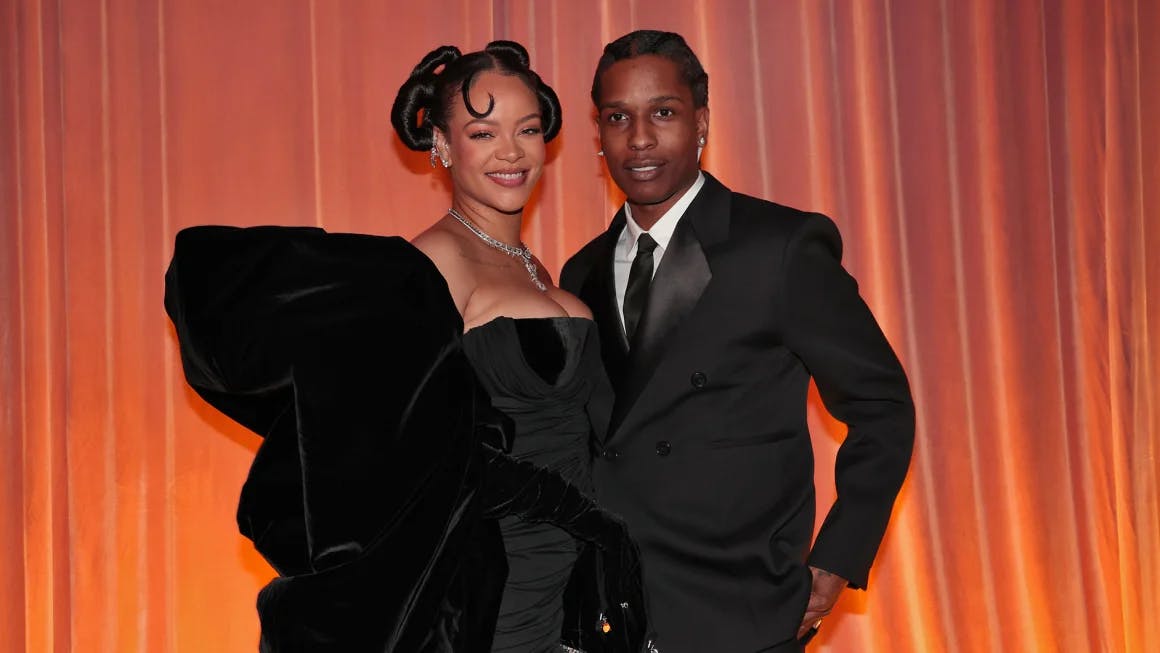 Rihanna and A$AP Rocky attend the 80th Annual Golden Globe Awards held at the Beverly Hilton Hotel on January 10, 2023 in Beverly Hills, California. Christopher Polk/NBC/Getty Images